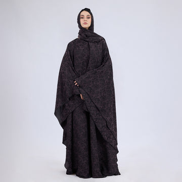 Printed Crinkle Crepe Kaftan Dress with Matching Hijab