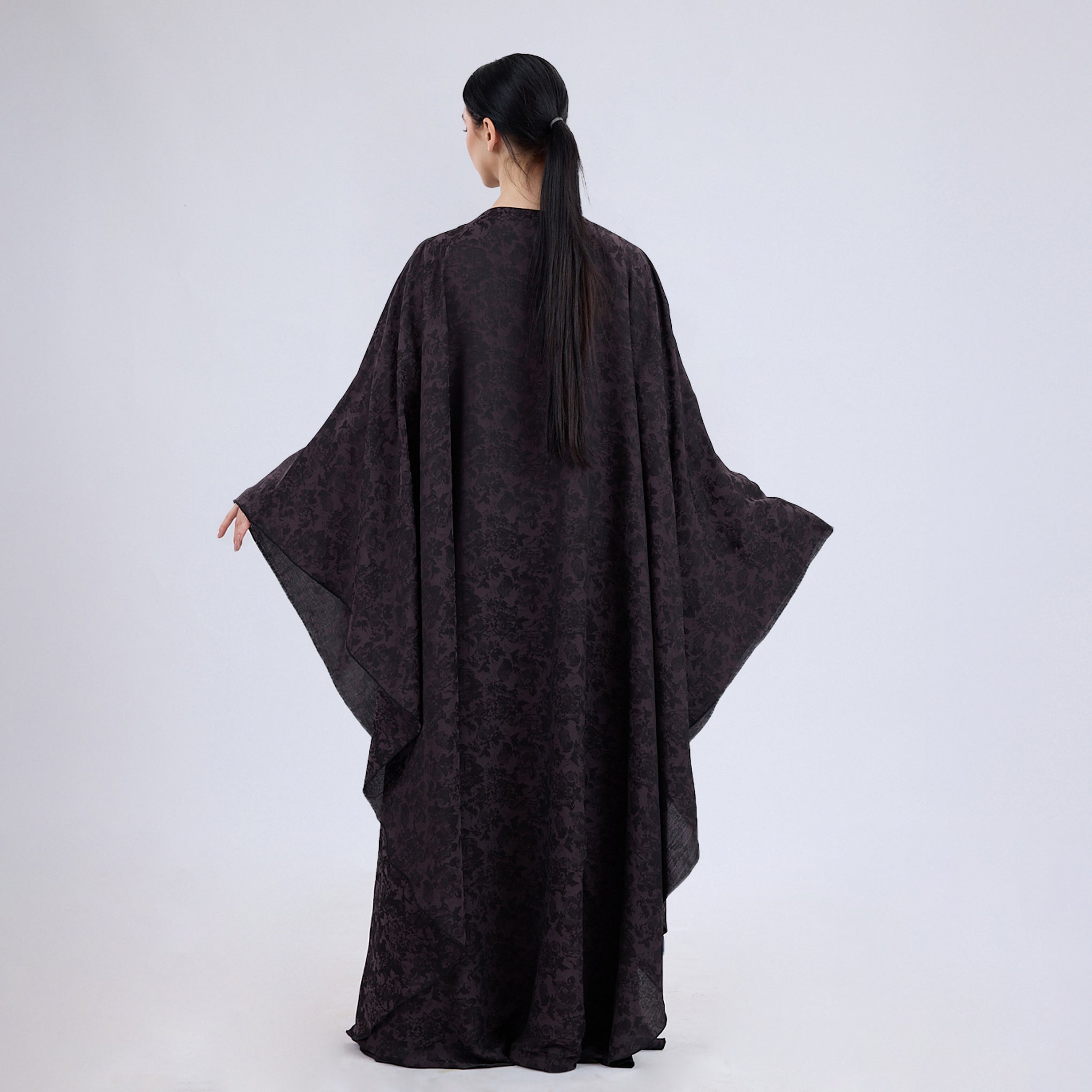 Printed Crinkle Crepe Kaftan Dress with Matching Hijab