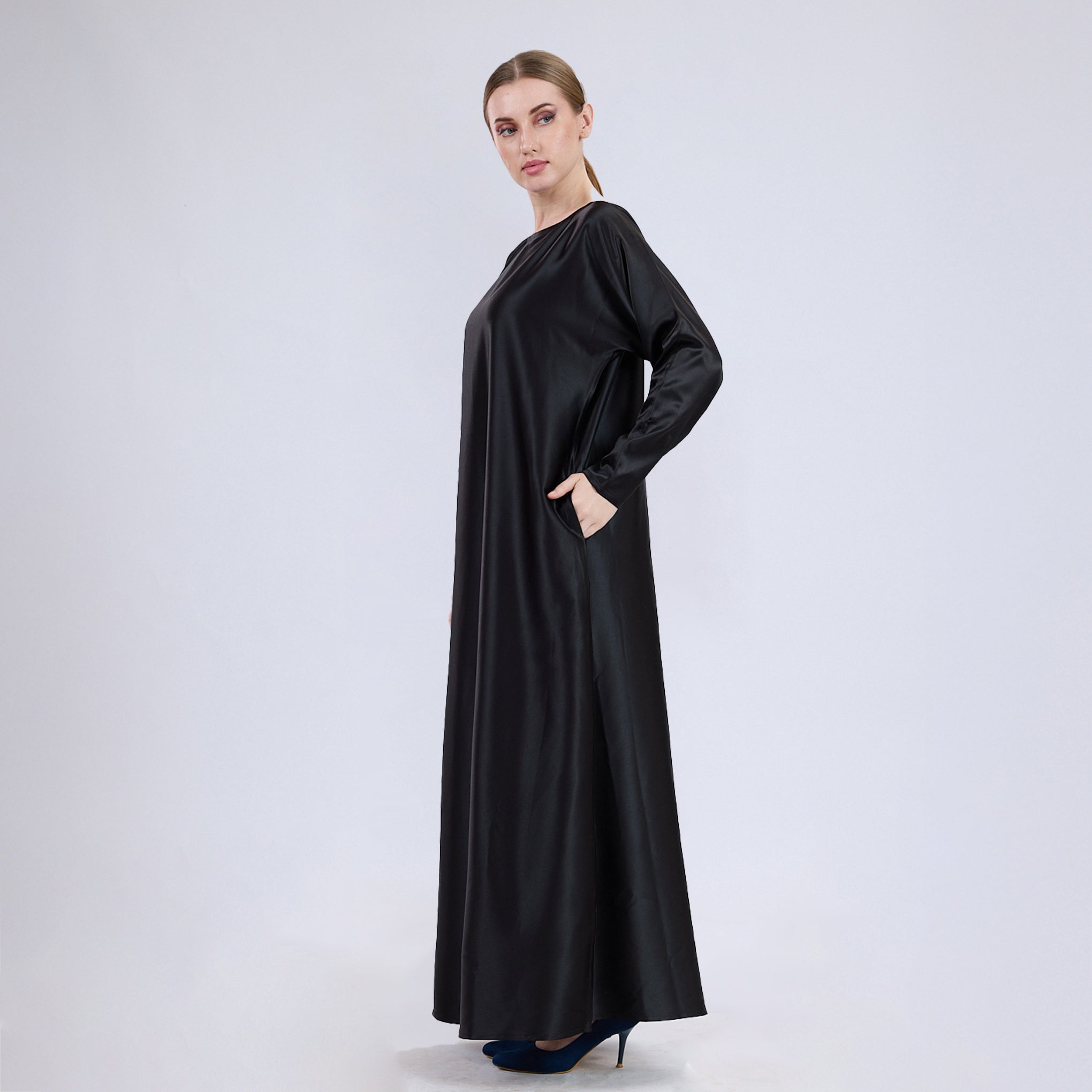 Satin Inner Abaya Slip Full Sleeves for Open Abayas