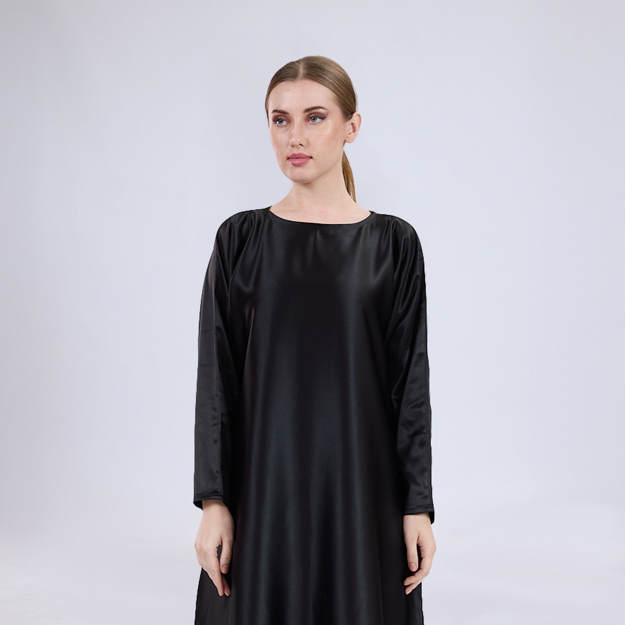 Satin Inner Abaya Slip Full Sleeves for Open Abayas