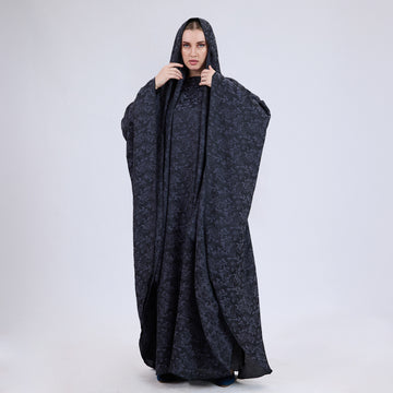 Printed Crinkle Crepe Kaftan Dress with Matching Hijab