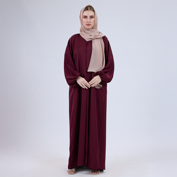 Nida Open Abaya with Elastic Sleeves