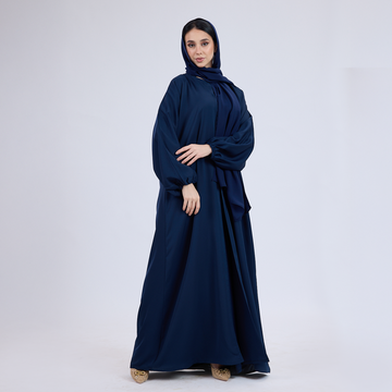 Nida Open Abaya with Elastic Sleeves