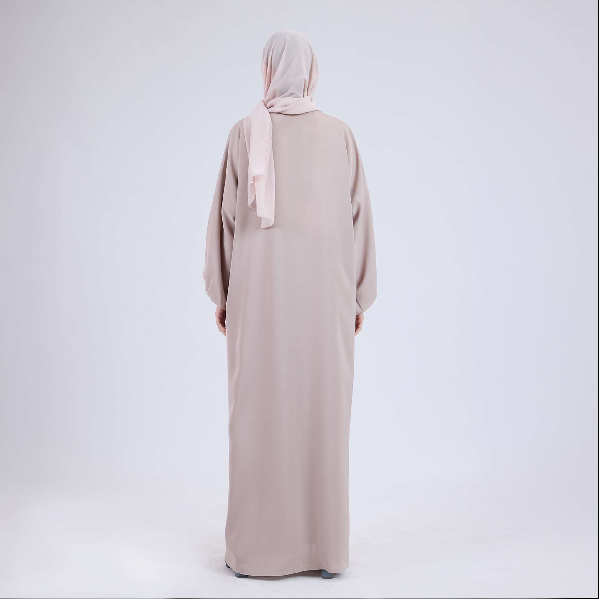 Nida Open Abaya with Elastic Sleeves