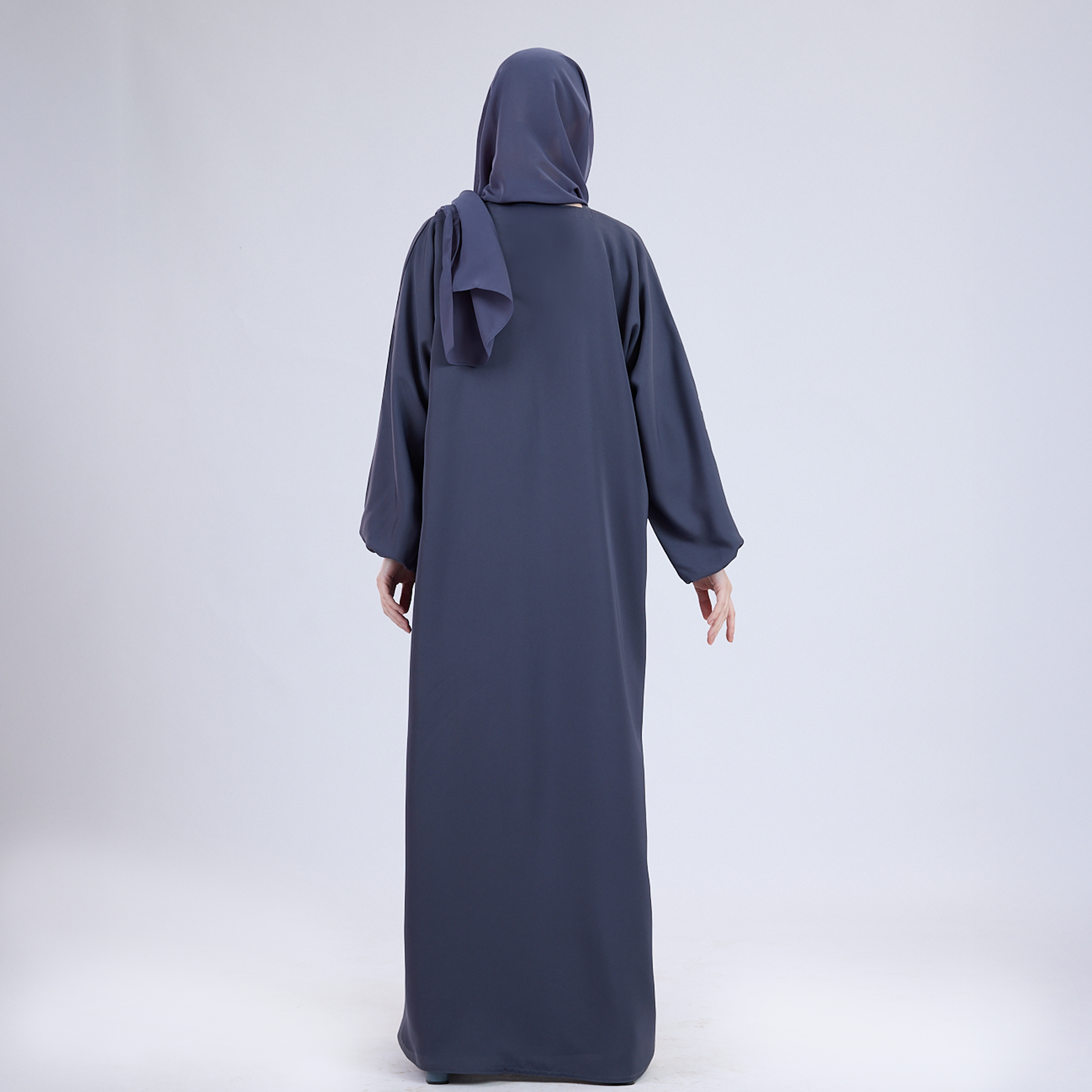 Nida Open Abaya with Elastic Sleeves