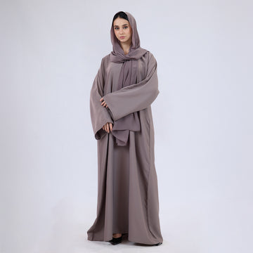 Nida Fabric Classic Closed Abaya With Wide Sleeves Desert Sand
