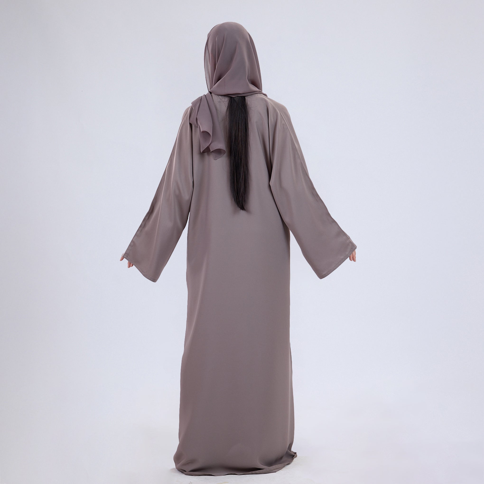 Nida Fabric Classic Closed Abaya With Wide Sleeves Desert Sand