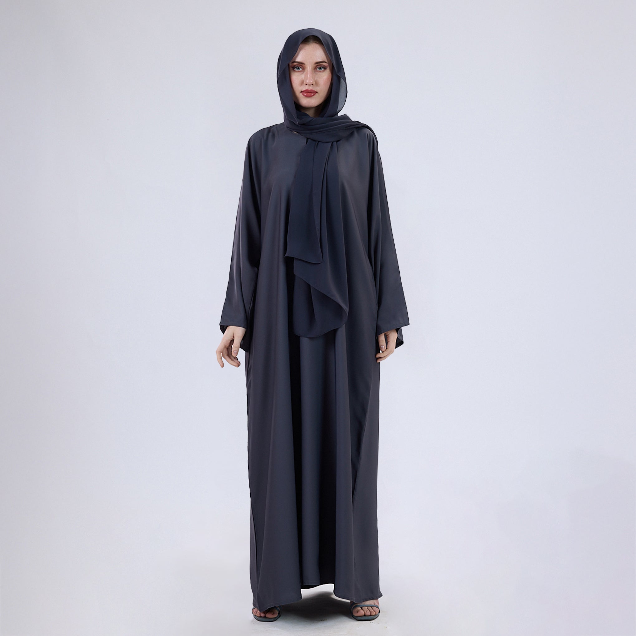 Nida Fabric Classic Closed Abaya With Wide Sleeves