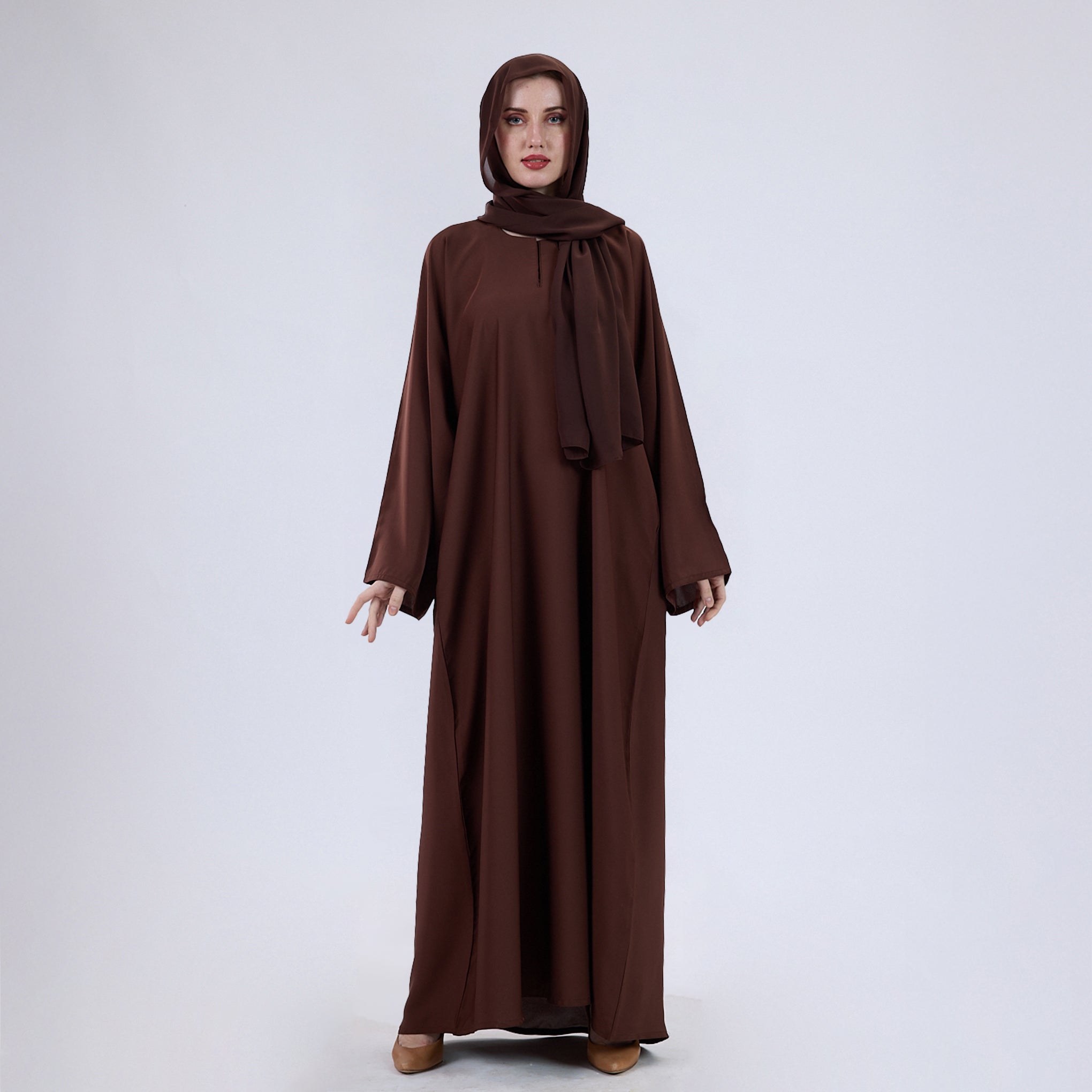 Nida Fabric Classic Closed Abaya With Wide Sleeves