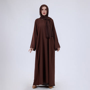 Nida Fabric Classic Closed Abaya With Wide Sleeves