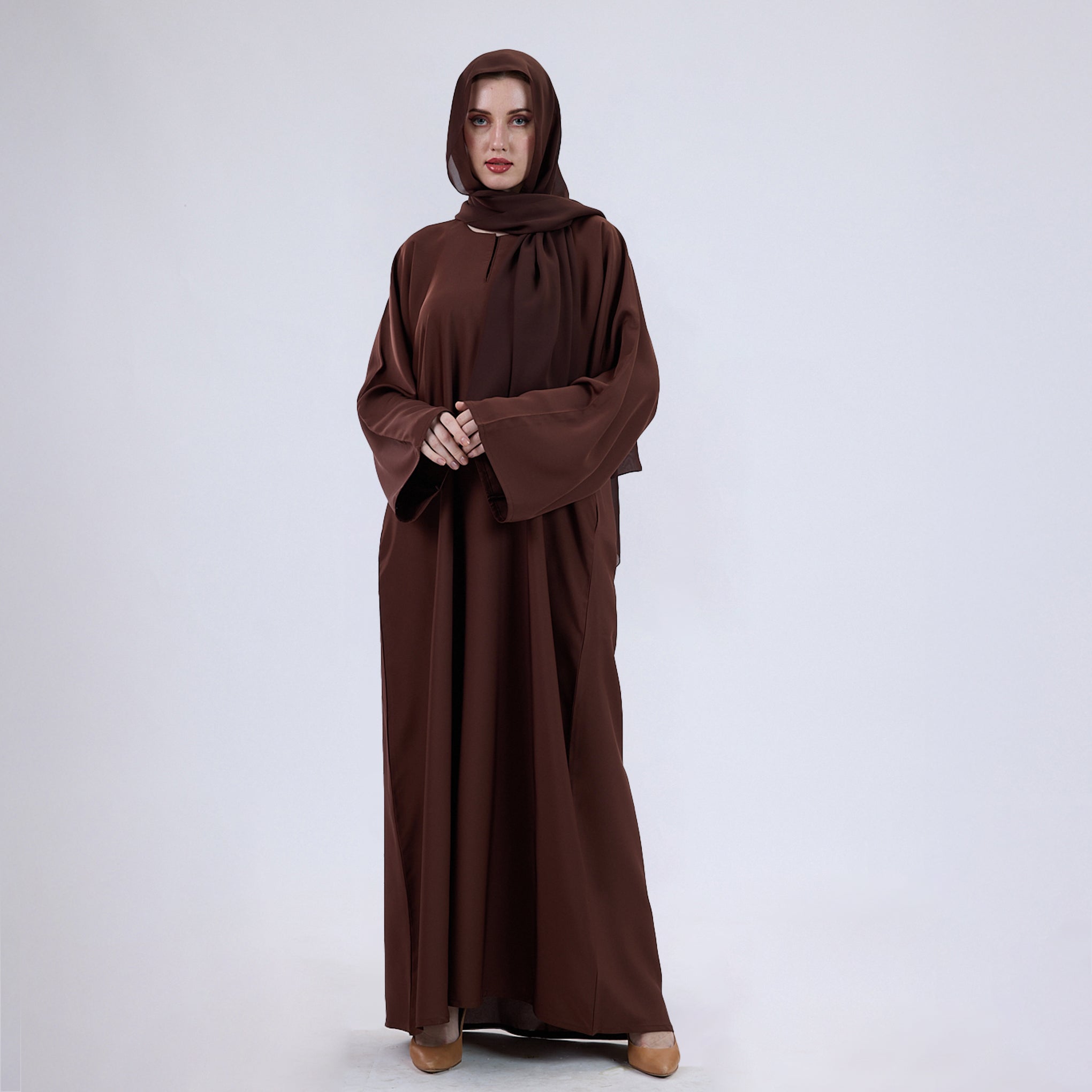 Nida Fabric Classic Closed Abaya With Wide Sleeves