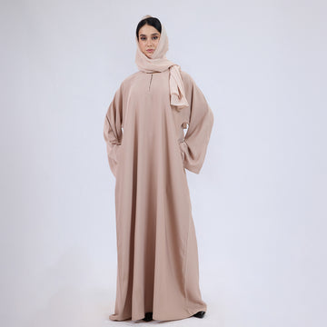 Nida Fabric Classic Closed Abaya With Wide Sleeves