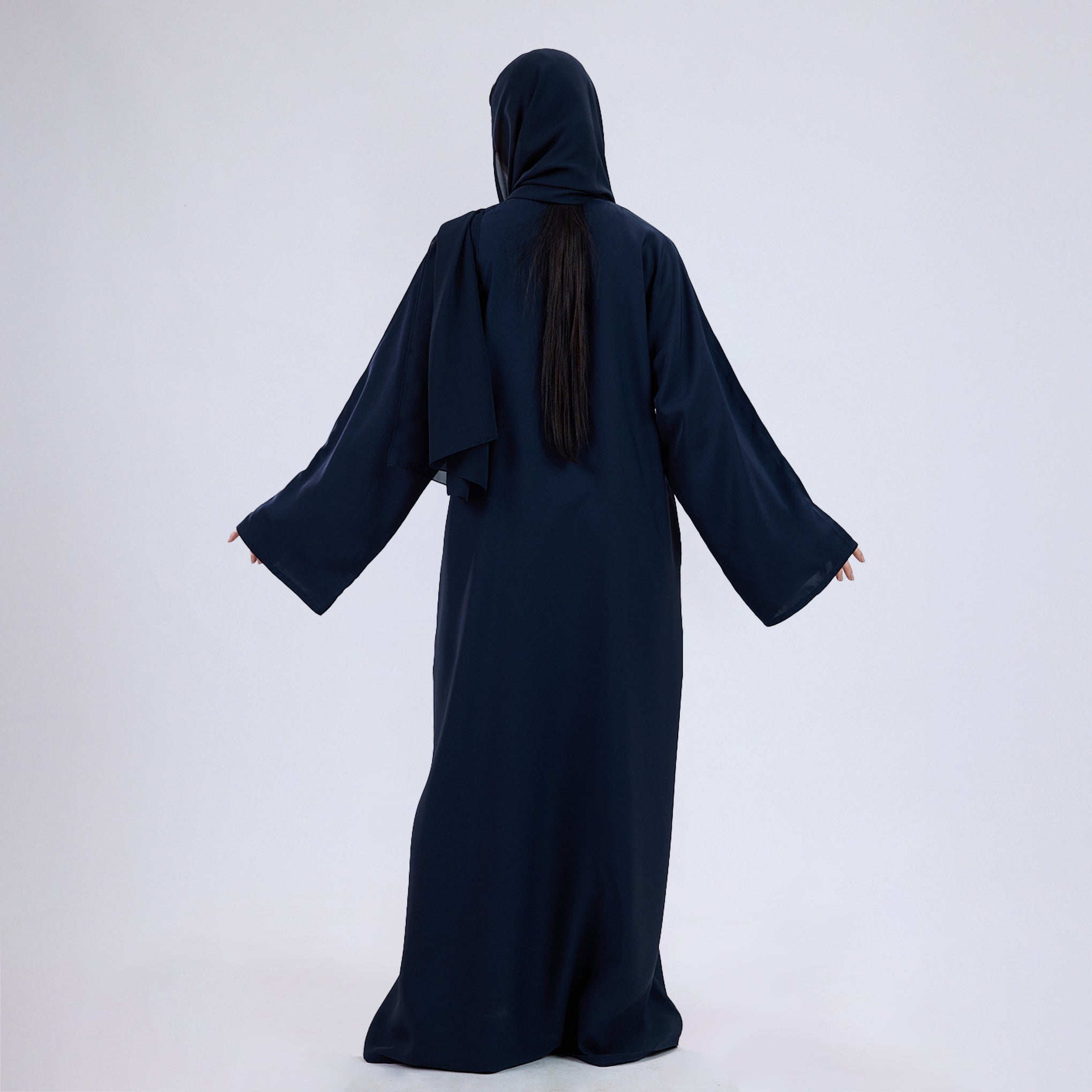 Nida Fabric Classic Closed Abaya With Wide Sleeves